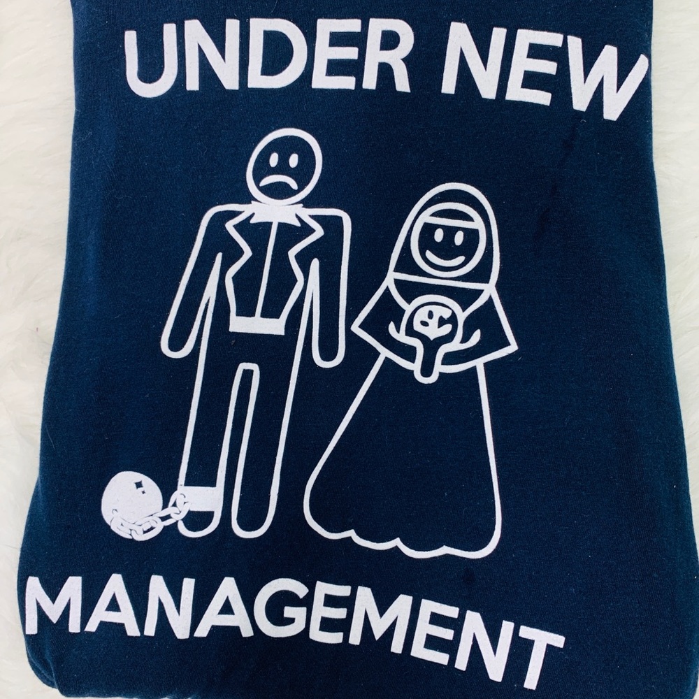 Under New Management Unisex Tee Shirt Wedding Tee Groom Tee Shirt Medium - Picture 4 of 5